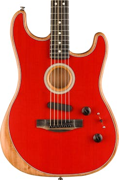 Fender American Acoustasonic Stratocaster Acoustic/Electric Guitar in Dakota Red
