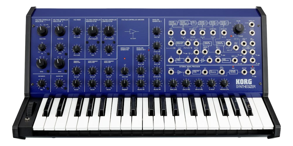 Korg MS-20 Full-size Monophonic Analogue Synth in Blue