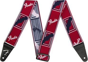 Fender WeighLess 2 inch Mono Strap, Red/White/Blue