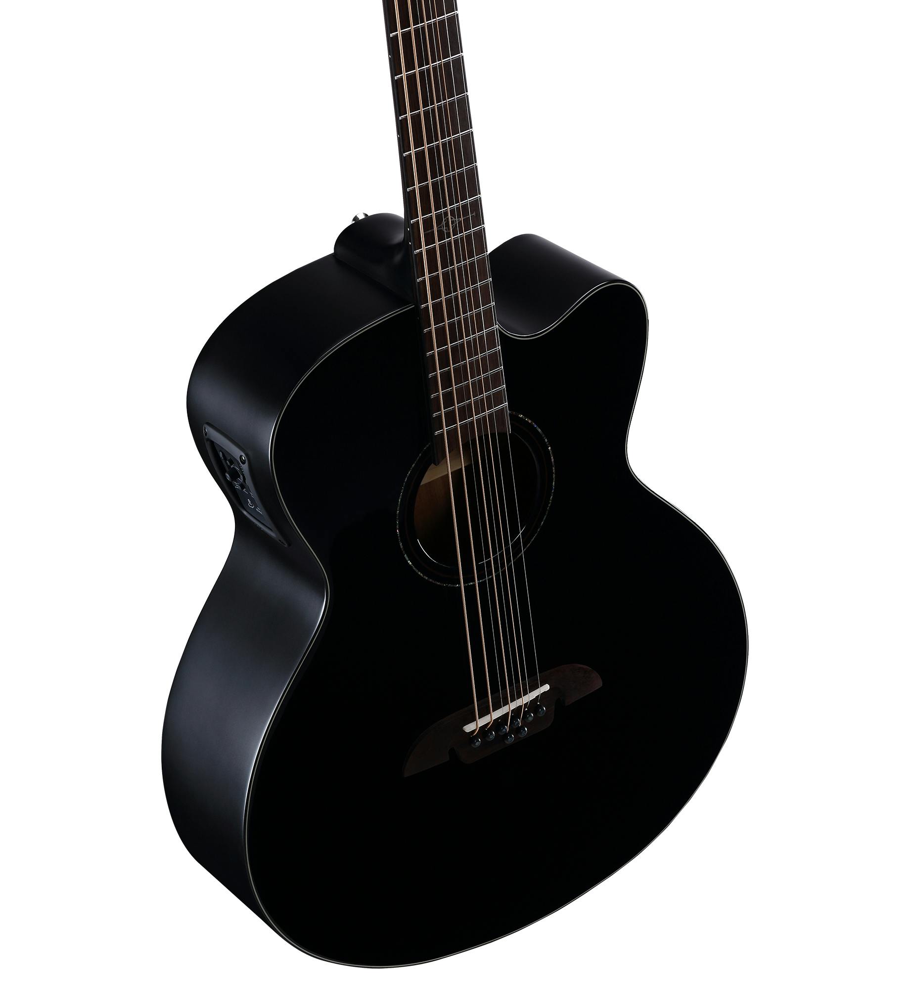 Alvarez Abt60ce 8bk Artist 8 String Baritone Cutaway Electro Acoustic Guitar In Black 