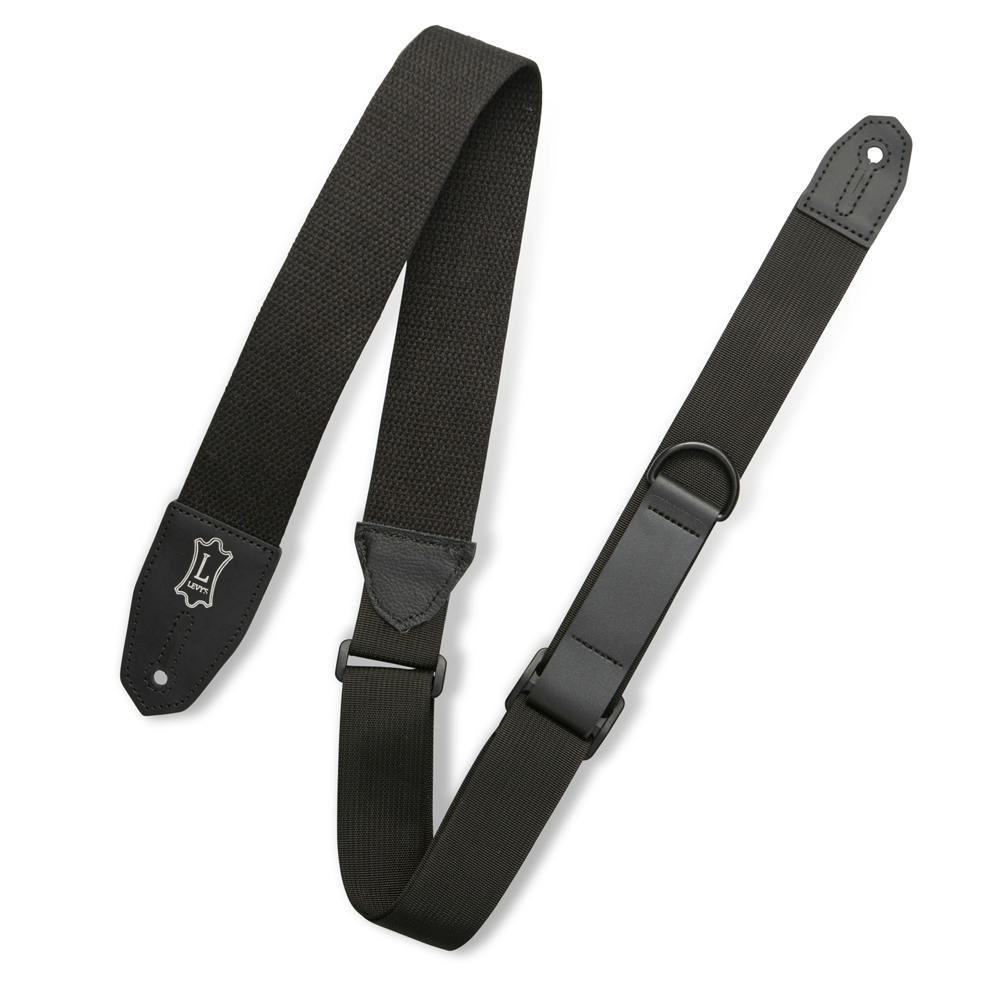Levy's MRHC-BLK Right Height Cotton Guitar Strap In Black