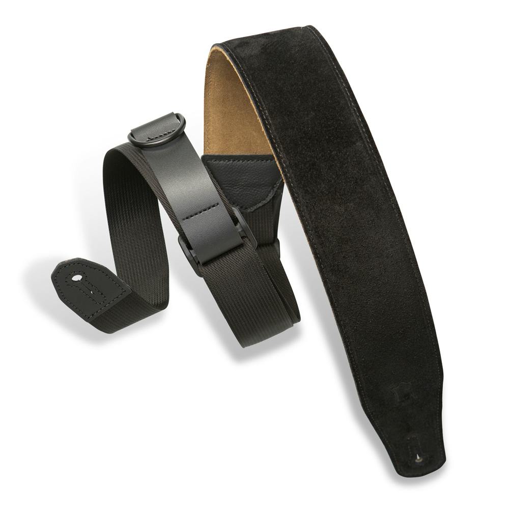 Levy's MRHSP-BLK Right Height Suede Padded Guitar Strap In Black