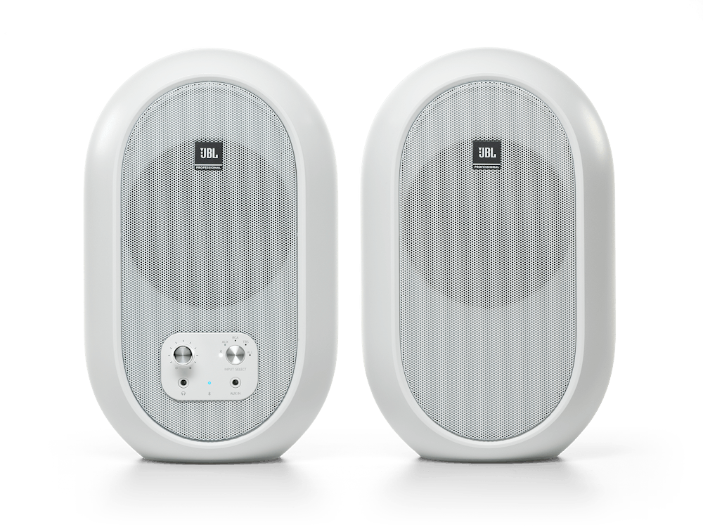 JBL 104-BT Desktop Reference Monitors in White with Bluetooth - PAIR