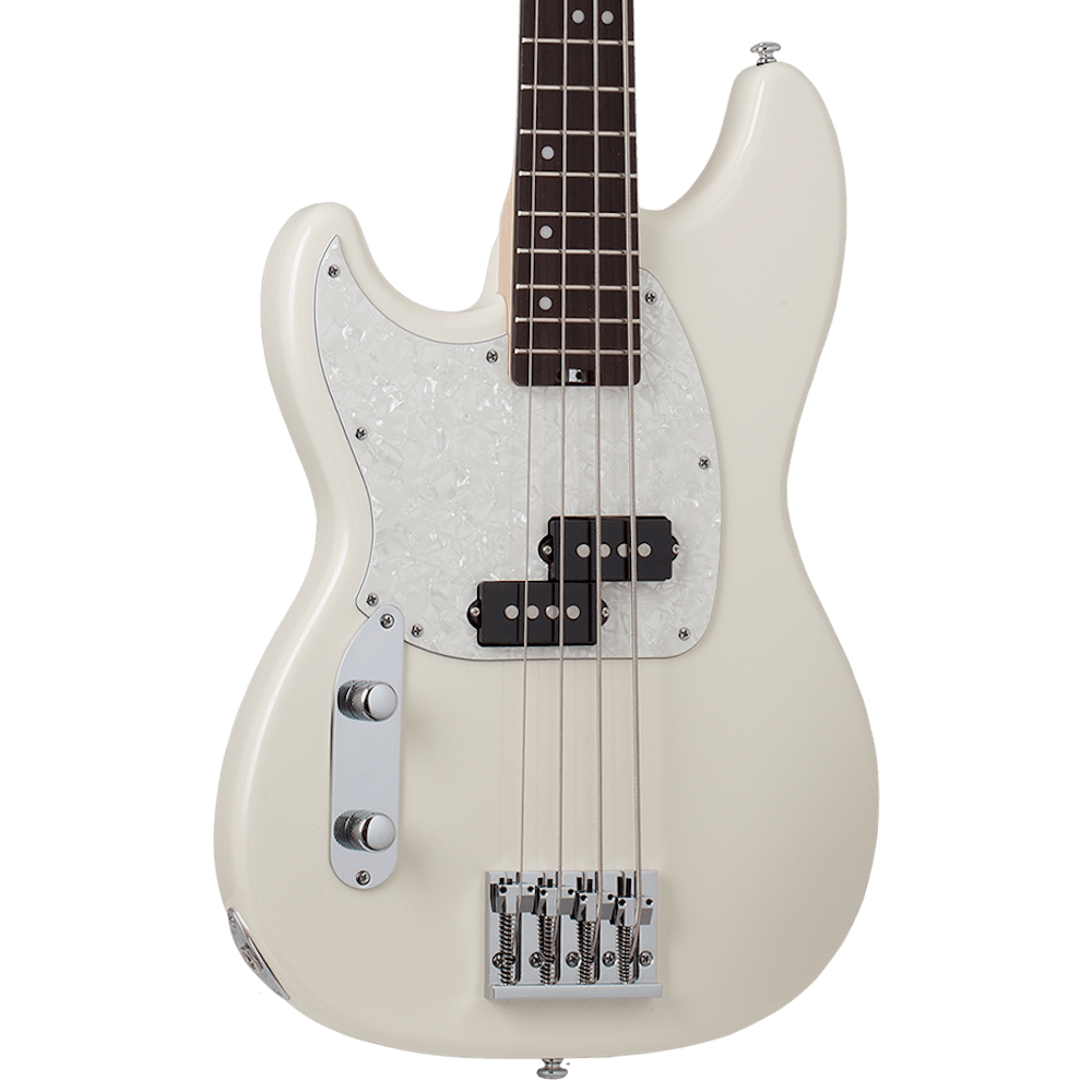 Schecter Banshee Left Handed Short Scale Bass in Olympic White
