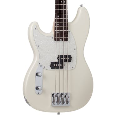 Schecter Banshee Left Handed Short Scale Bass in Olympic White
