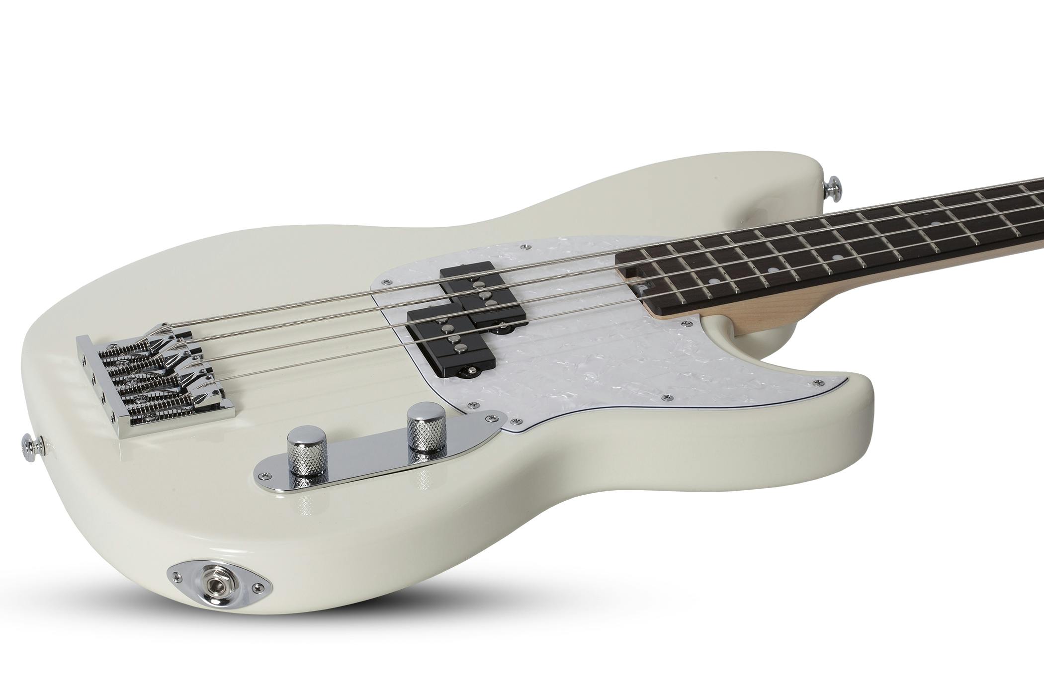 Schecter Banshee Left Handed Short Scale Bass In Olympic White