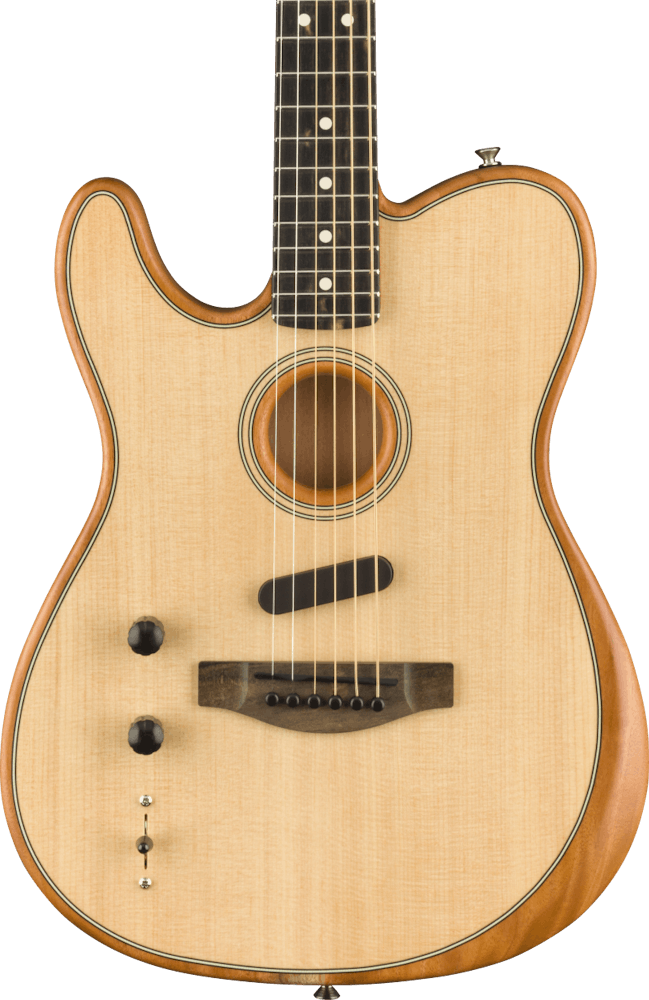 Fender American Acoustasonic Telecaster Left-Handed Acoustic/Electric Guitar in Natural