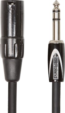 Roland 1/4” TRS Jack to Male XLR Interconnect Cable, 10ft / 3m in Black