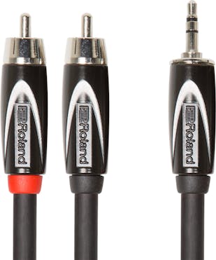 Roland 3.5mm TRS Jack to Dual RCA Interconnect Cable, 10ft / 3m in Black