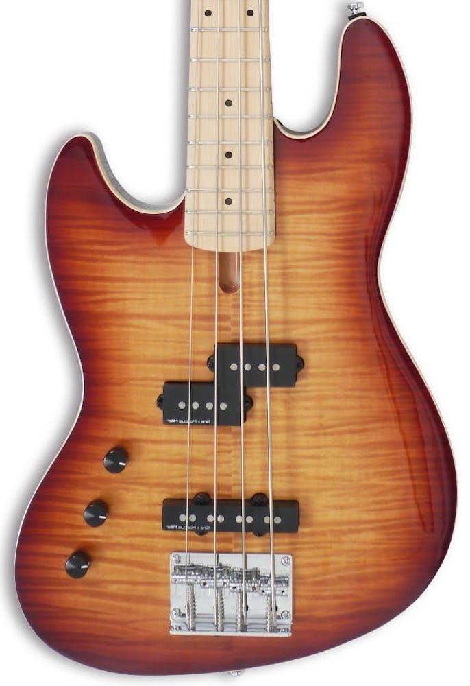 Sire Version 2 Marcus Miller U5 Left Handed Short Scale Bass Guitar in Tobacco Sunburst