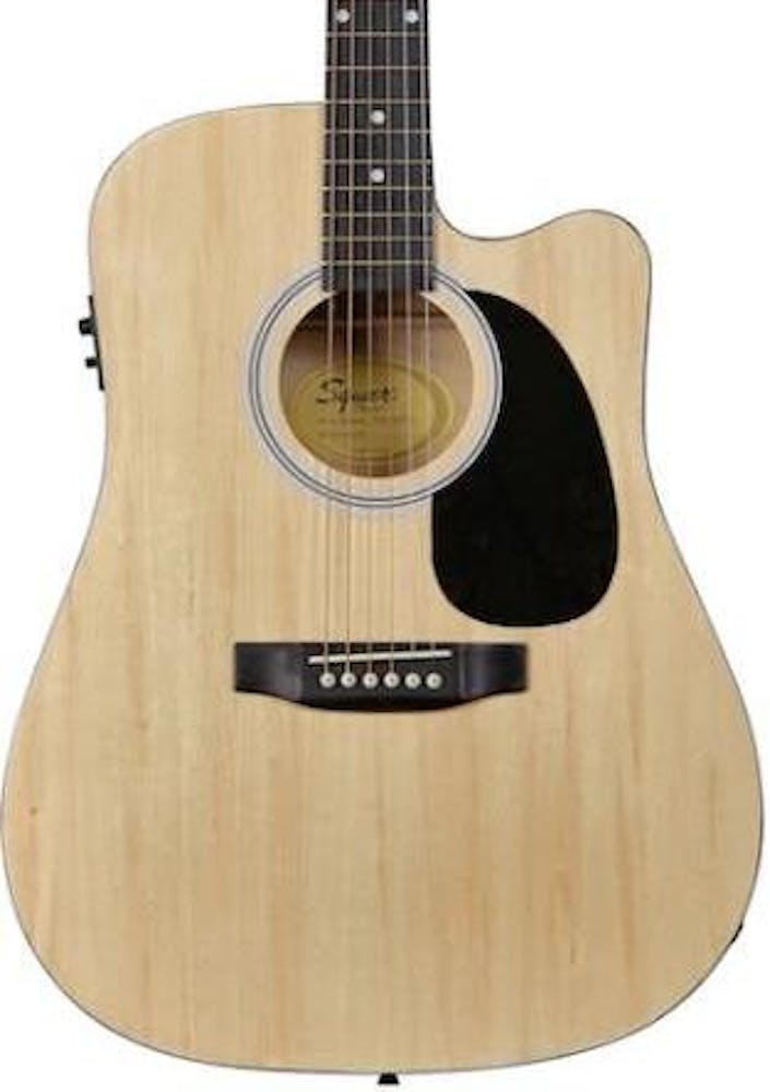 Squier SA-105CE Dreadnought Cutaway Electric Acoustic in Natural