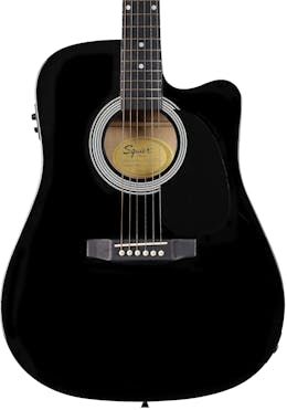 Squier SA-105CE Dreadnought Cutaway Electric Acoustic in Black