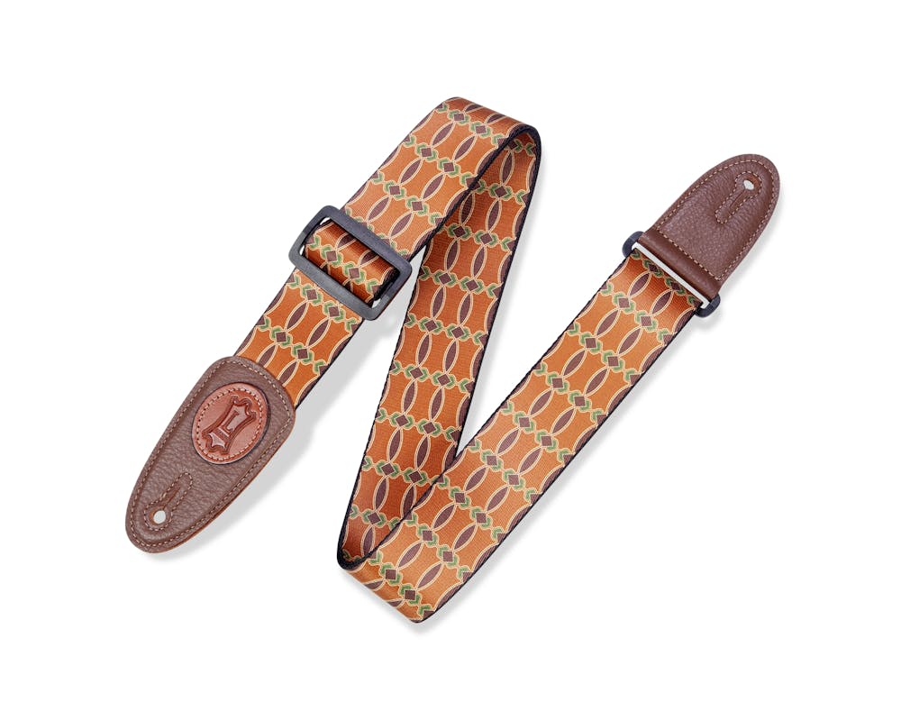 Levy's Polyester Icon Signature Logo Guitar Strap - Brown-Tan