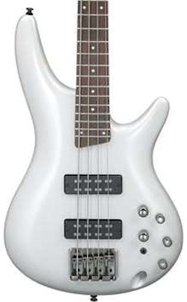 Ibanez SR300E-PW SRBASS in Pearl White Bundle with Amp and Accessories