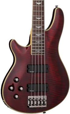 Schecter Omen Extreme-5 Left Handed Bass Guitar in Black Cherry