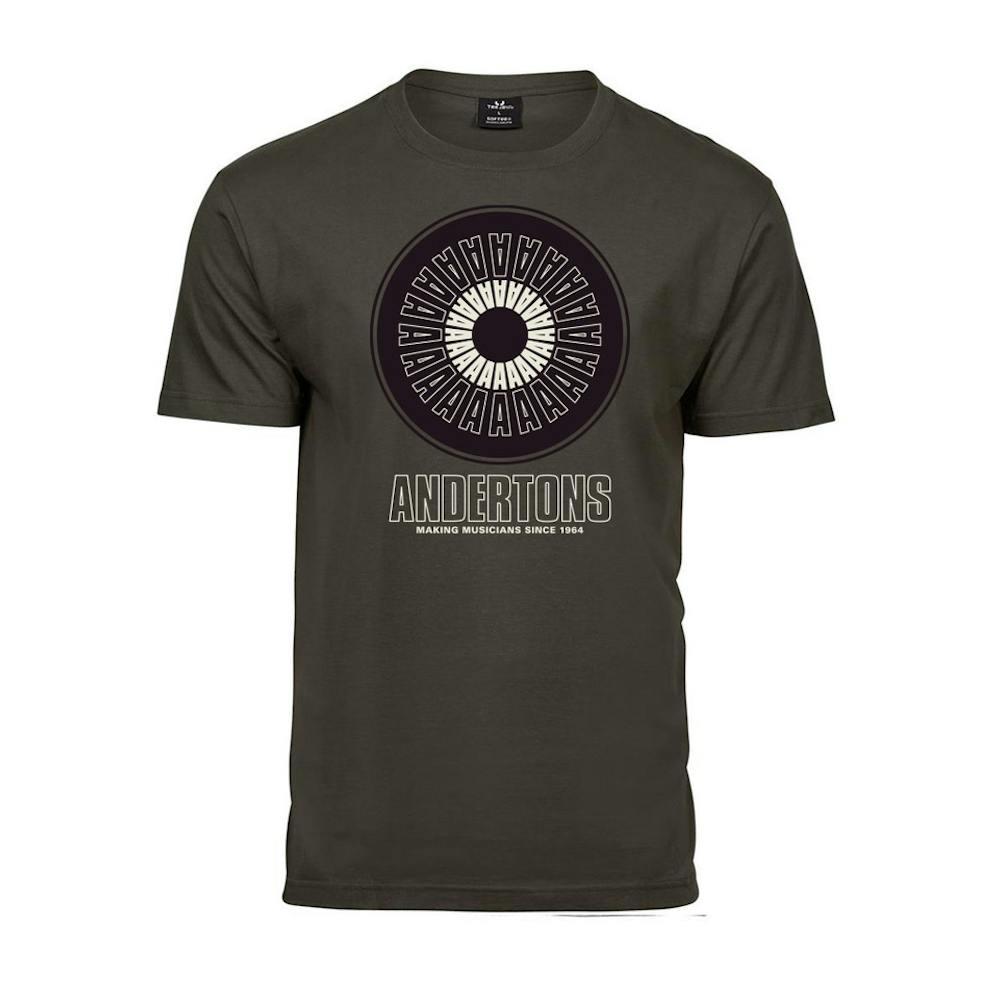 Andertons Eye Straight Fit T-Shirt in Olive with White and Black Logo