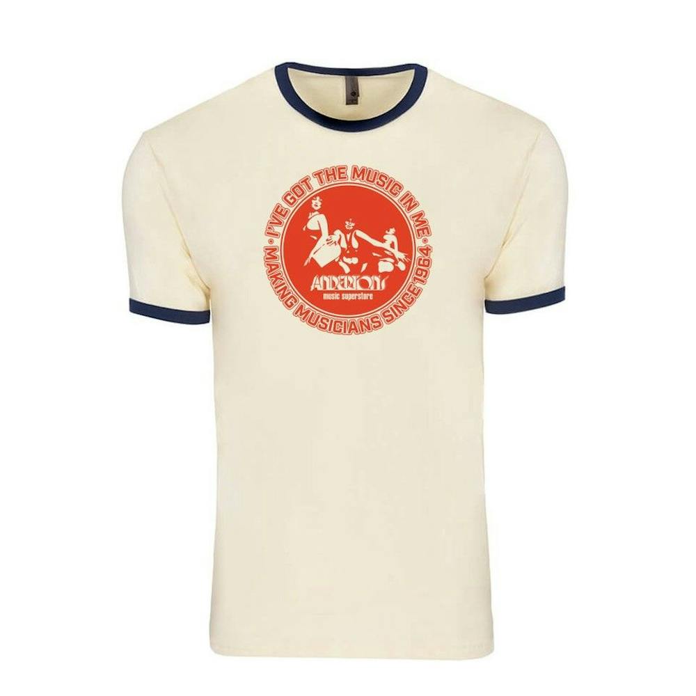 Andertons Original '70s Logo Ringer T-Shirt in White