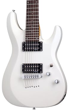 Schecter C-7 Deluxe 7 String Guitar in Satin White