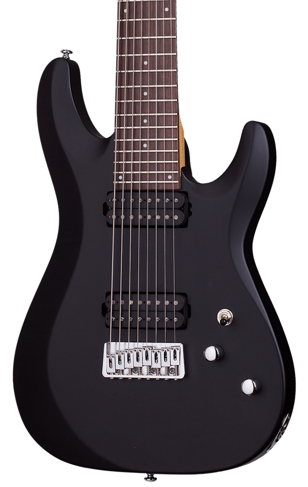 Schecter C-8 Deluxe 8 String Guitar in Satin Black