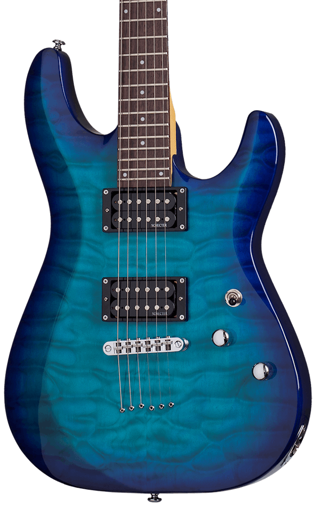 Schecter C-6 Plus Electric Guitar in Ocean Burst Blue