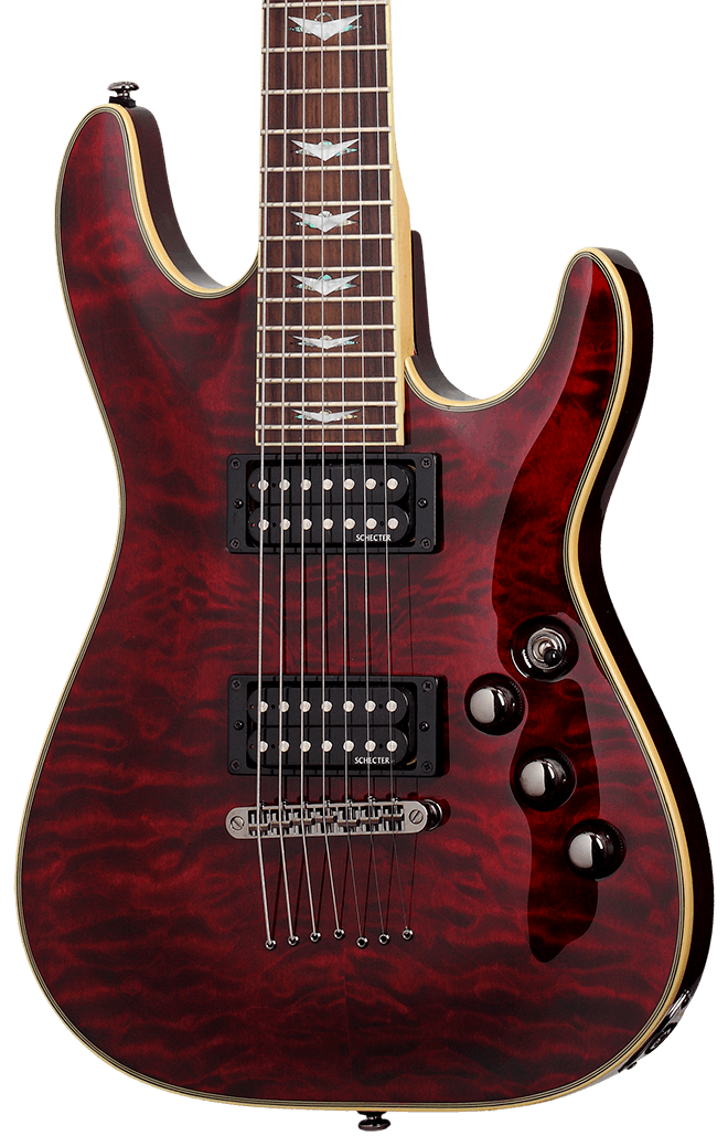 Schecter Omen Extreme 7 Electric Guitar in Black Cherry - Andertons ...