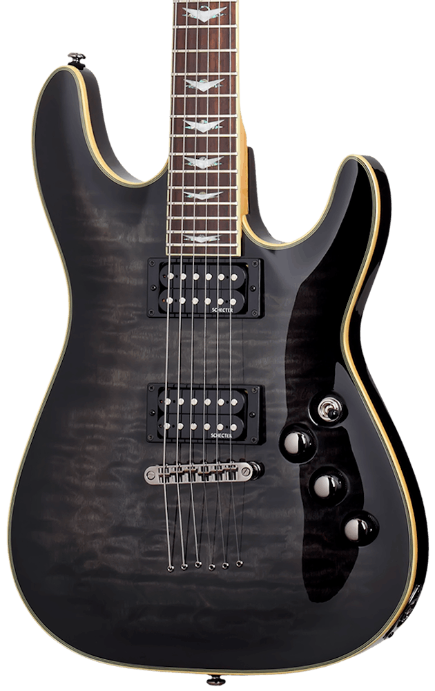 Schecter Omen Extreme 6 Electric Guitar in See-Thru Black
