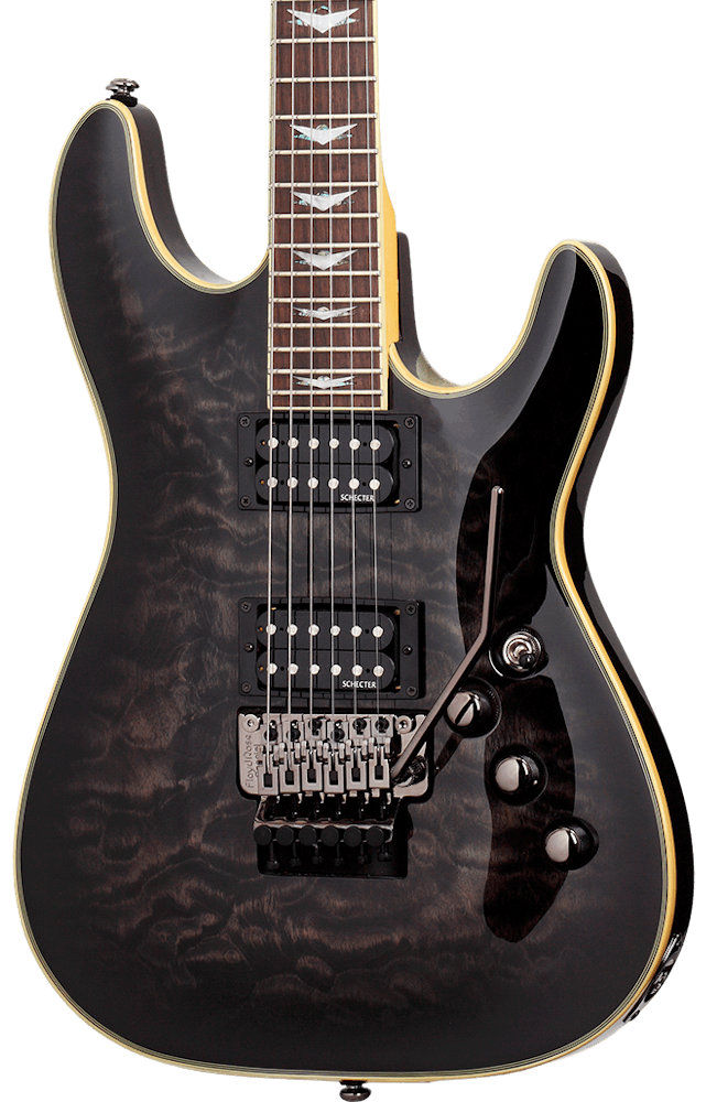 Schecter Omen Extreme 6 FR Electric Guitar in See-Thru Black