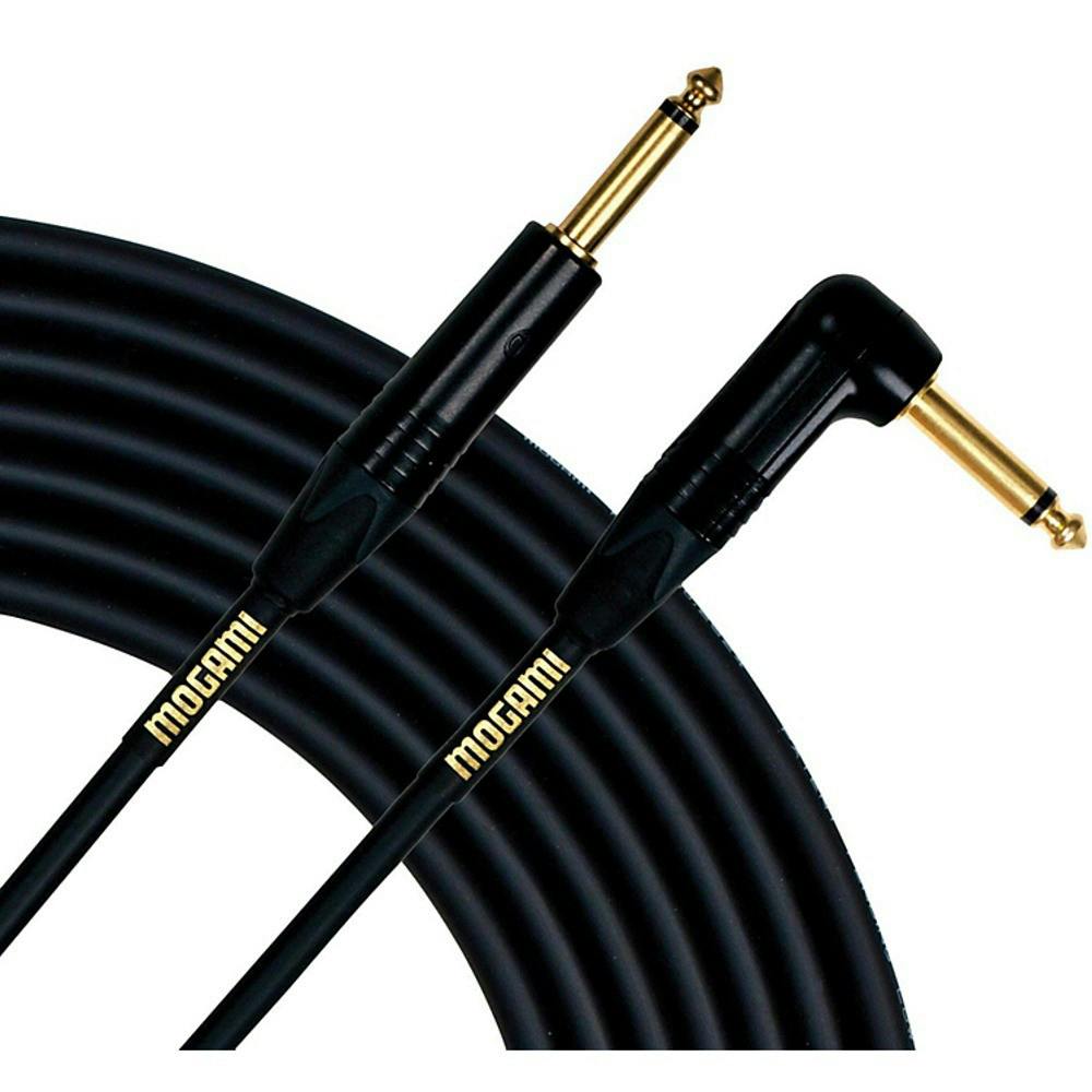Mogami 3m Cable with Neutrik Black and Gold jacks (one straight, one angled)