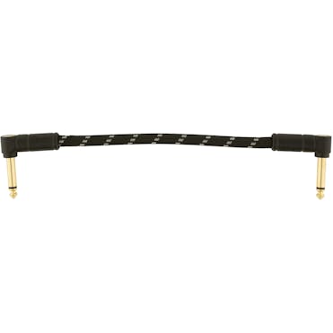 Fender Deluxe Series Instrument Cable Angle/Angle 6" in Black Tweed