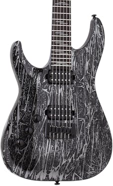Schecter C-1 Silver Mountain in Black/Silver Left Handed