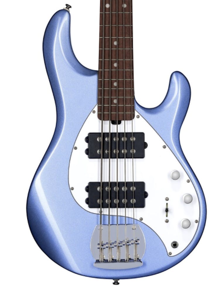 Sterling by Music Man StingRay Ray5 HH 5-String Bass in Lake Blue Metallic