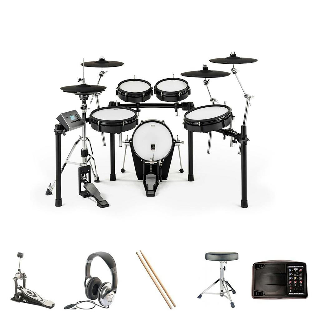 ATV EXS5 Kit Bundle with Single Pedal, TourTech Monitor, Stool, Sticks & Headphones