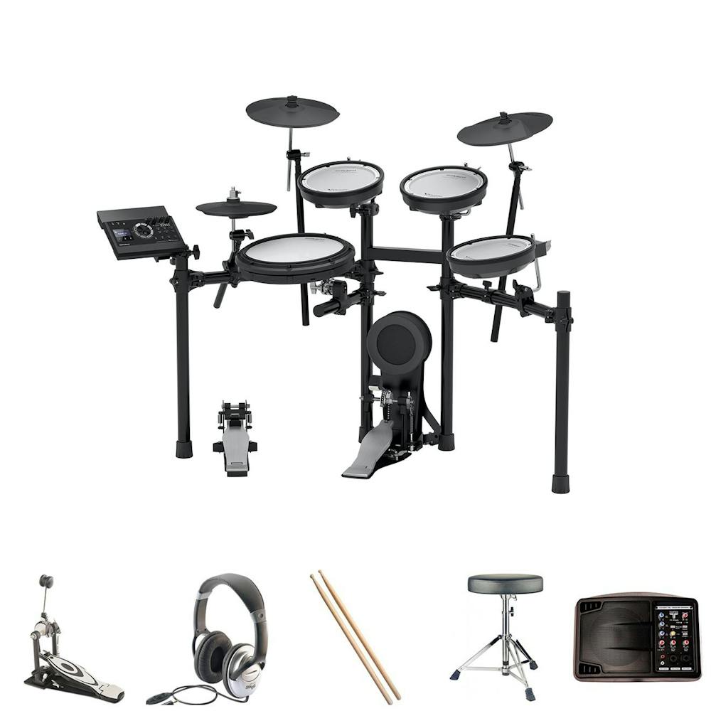 Roland TD-17KV V-Drums Electronic Drum Kit Bundle with Amp, Throne, Kick Pedal & Accessories