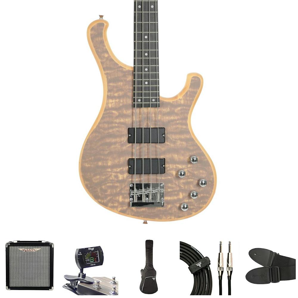 Eastcoast B210 Natural Satin Bass Bundle with Ashdown amp and accessories