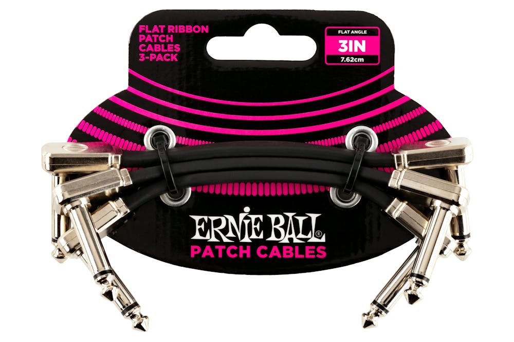 Ernie Ball 3 Inch Flat Ribbon Patch Cable 3 Pack