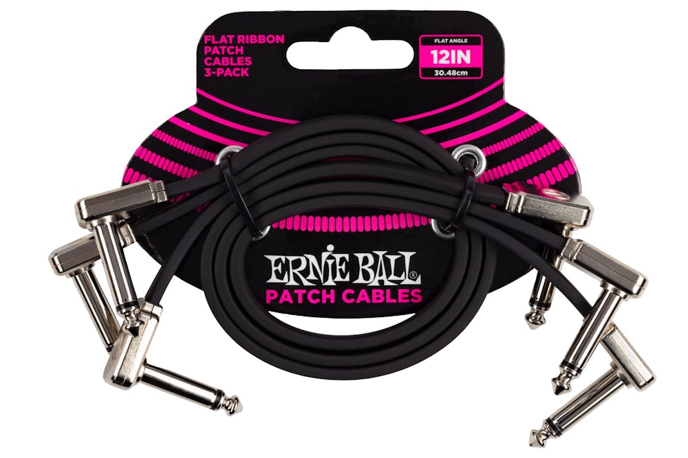 Ernie Ball 12 Inch Flat Ribbon Patch Cable 3 Pack