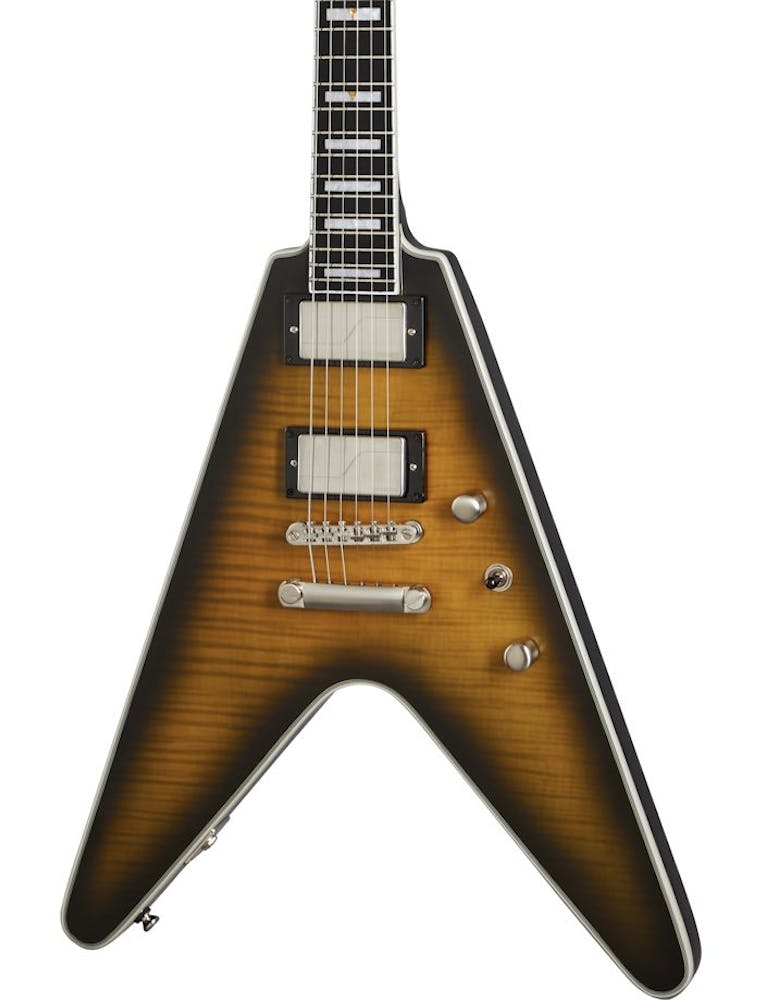 Epiphone Flying V Prophecy in Yellow Tiger Aged Gloss