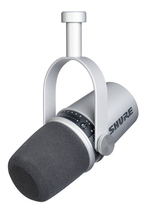 Shure MV7 Podcasting Microphone in Silver - Andertons Music Co.