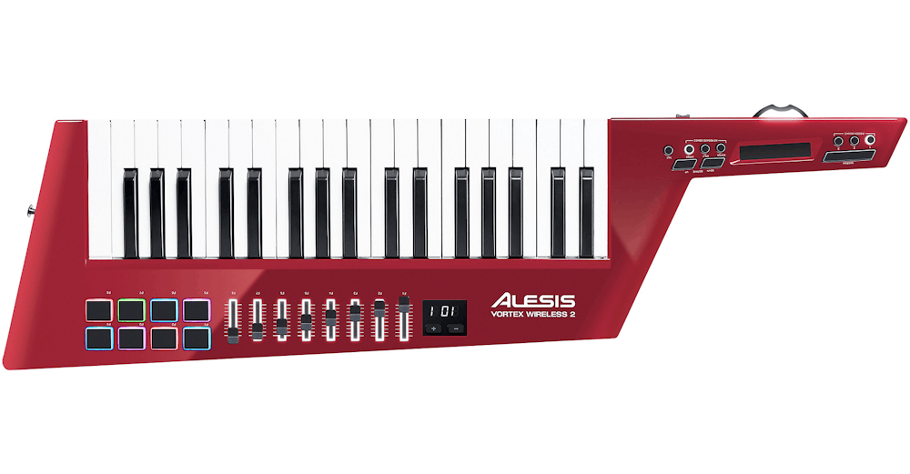 Alesis Vortex Wireless 2, USB/MIDI Keytar Controller in RED