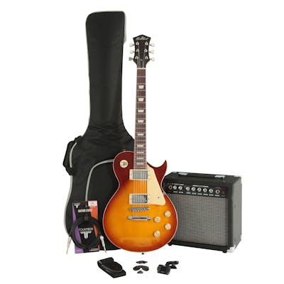 EastCoast GL20 Tobacco Sunburst Electric Guitar Starter Pack with Amp & Accessories