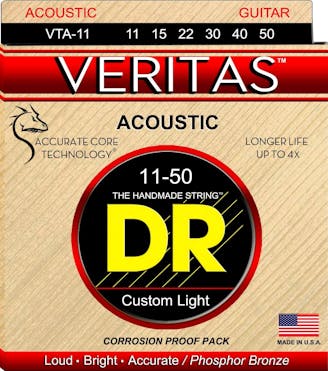 DR Veritas Coated Core Technology Acoustic Guitar Strings Custom Light 11-50