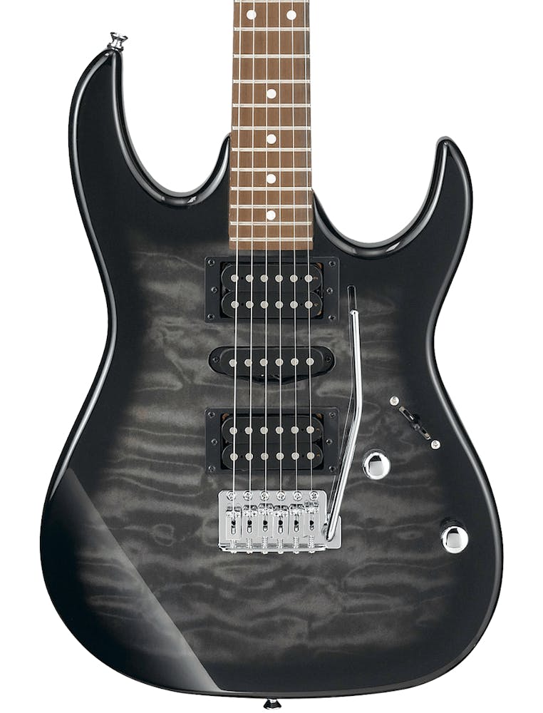 Ibanez GIO Series GRX70QATKS Electric Guitar in Transparent Black Burst
