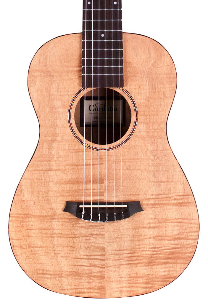 Cordoba Mini II FMH Flame Mahogany Travel Size Nylon String