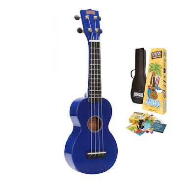 Mahalo Rainbow Ukulele MR1 in Blue with Essentials Pack