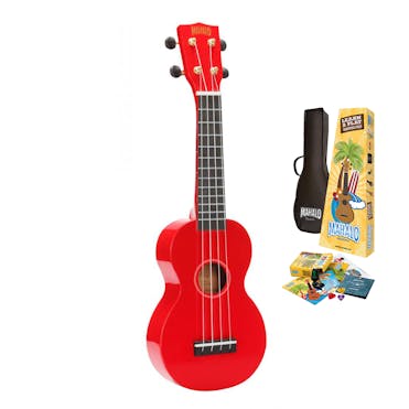 Mahalo Rainbow Ukulele MR1 in Red with Essentials Pack