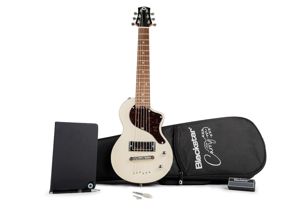Blackstar Carry-On Standard Travel Pack Guitar in White with amPlug headphone amp