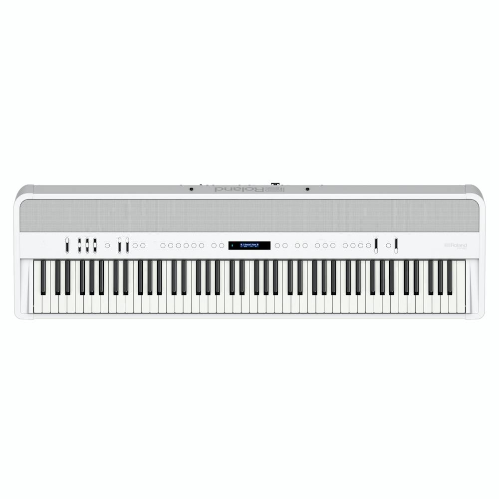 Roland FP90 in White with Stand and Triple Footpedal