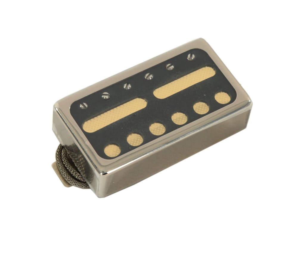 Lollar Pickups Novel Foil Middle Pickup in Nickel with Black Inserts and Gold Foil