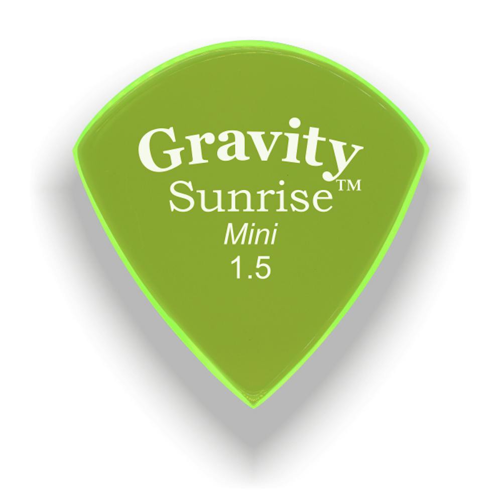 Gravity Sunrise Mini 1.5mm Fluorescent Green Polished Pick
