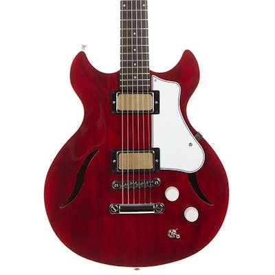 Harmony Comet Semi-Hollow Electric Guitar in Trans Red